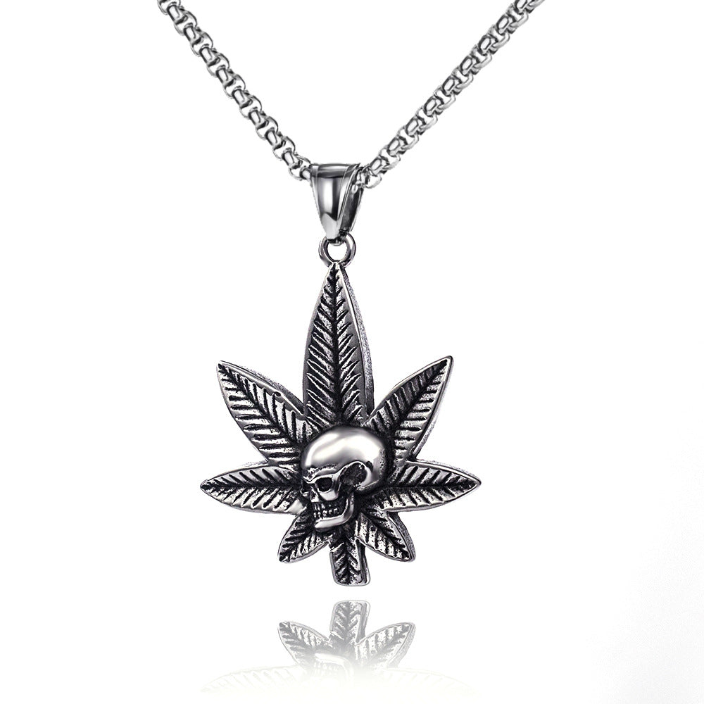 Wholesale  Retro Devil's Eye Necklace Men's Personality Trendy Hip Hop Titanium Steel Pendant Joker sweater chain
